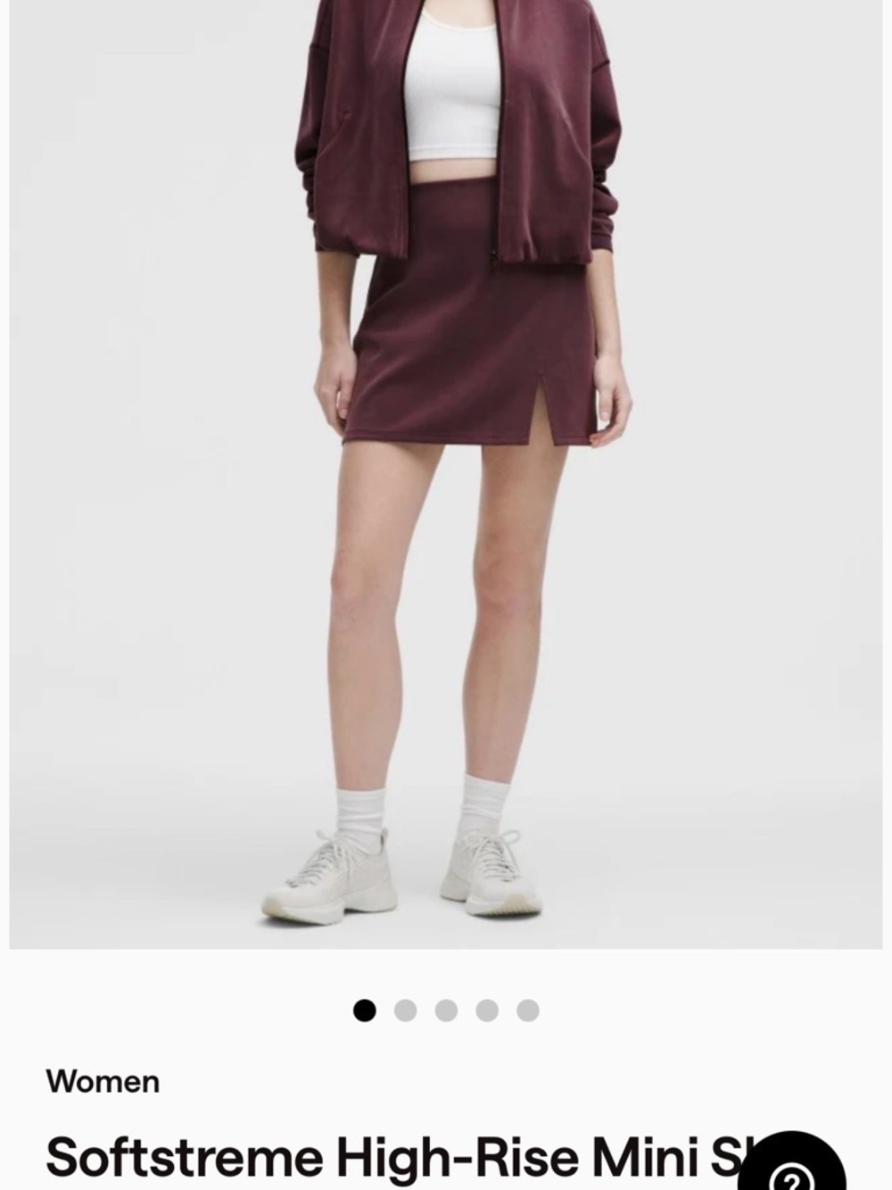 lululemon SoftSculpt High-Rise Mini Skirt in Goodnight Plum